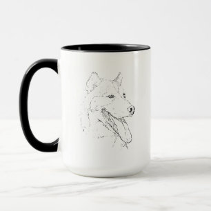 Husky Mug – Hand Drawn Ink Dog Coffee Mug
