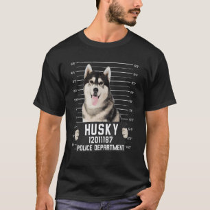 Husky Mug Shot Criminal Dog T-Shirt