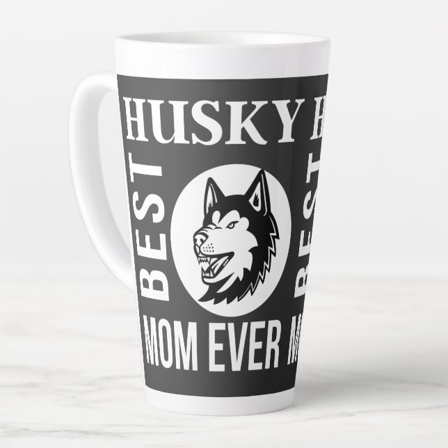 Husky Mum, Dog Mum, Husky Gift    Latte Mug (Left Angle)