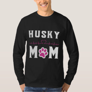 Husky Mum Heart Beat W Paw T-Shirt