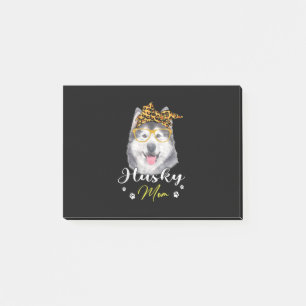 Husky Mum Leopard Print Dog Lovers Gift Post-it Notes