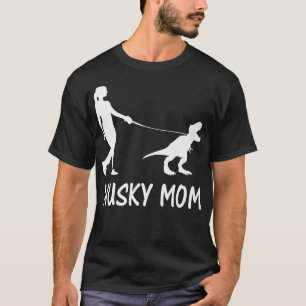 Husky Mum Siberian Husky Mama Dog Dinosaur Women M T-Shirt