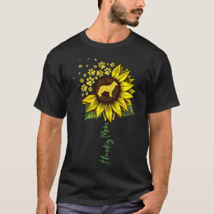 Husky Mum Sunflower Siberian Husky Dog Mum Mam T-Shirt