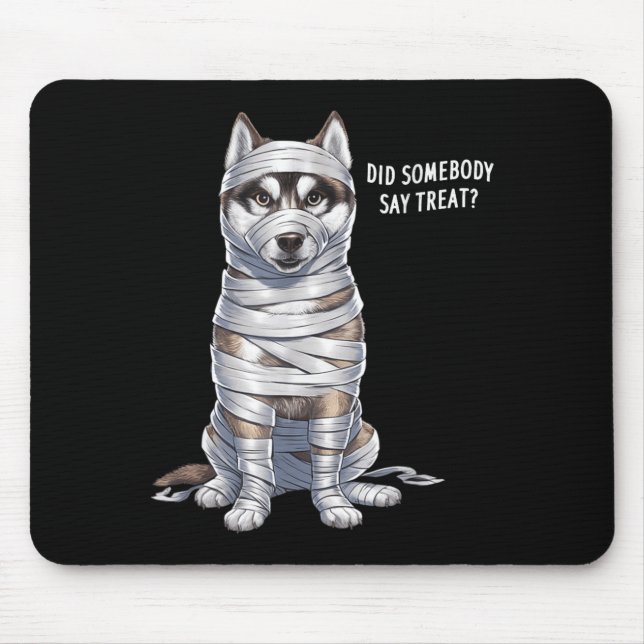 Husky Mummy Halloween Dog Mouse Mat (Front)