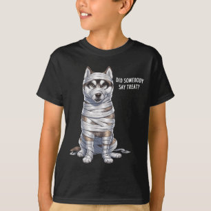 Husky Mummy Halloween Dog T-Shirt