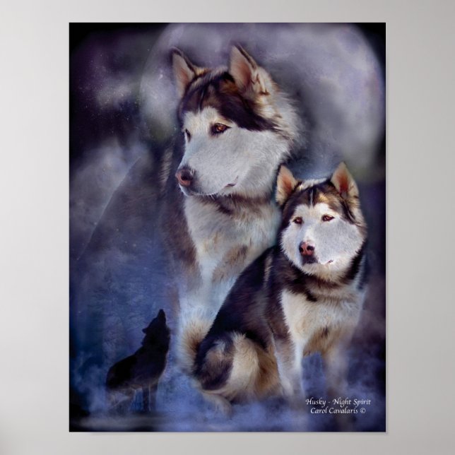 Husky -Night Spirit Art Poster/Print Poster (Front)
