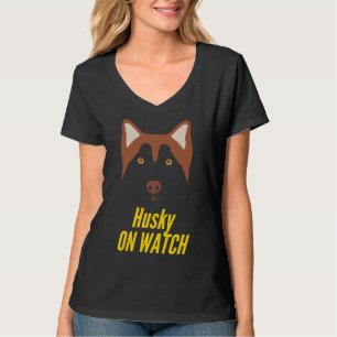 Husky On Watch Head Of Siberian Husky T-Shirt