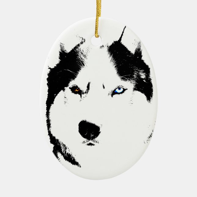 Husky Ornament Malamute Keepsake Dog Gifts (Front)