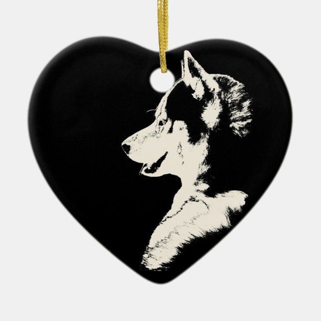 Husky Ornament Malamute Keepsake Dog Gifts (Front)
