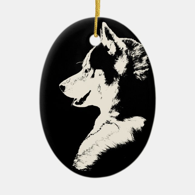 Husky Ornament Malamute Keepsake Dog Gifts (Front)