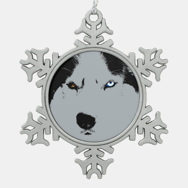 Husky Ornament Personalised Sled Dog Decoration (Front)