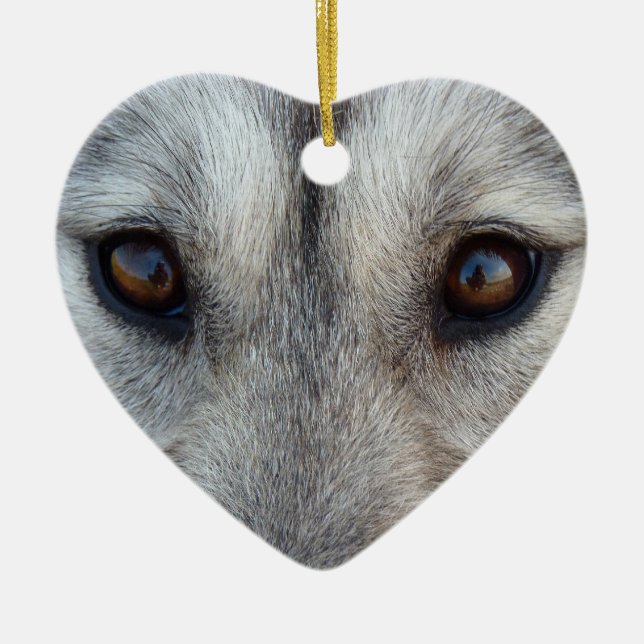Husky Ornament Personalised Wolf Dog Decoration (Front)