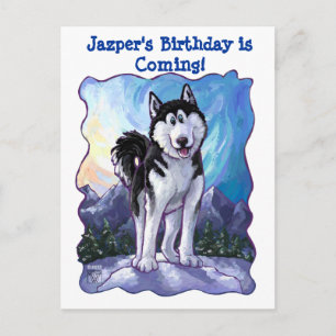 Husky Party Centre Announcement Postcard