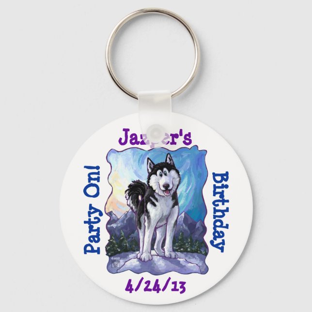 Husky Party Centre Key Ring (Front)