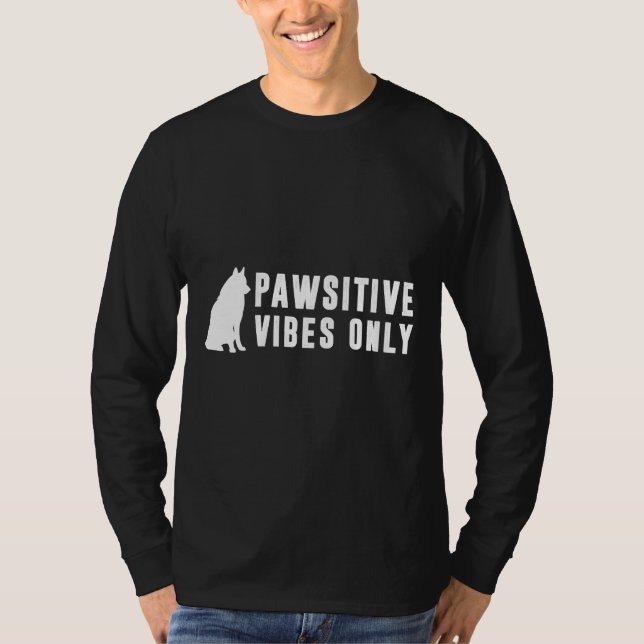 Husky Pawsitive Vibes Only T-Shirt (Front)