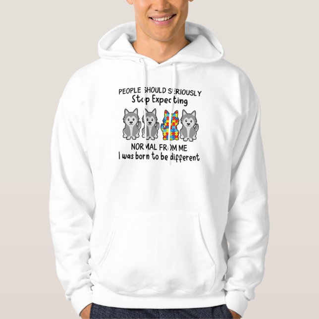 Husky People Should Seriously Autism Awareness Hoodie (Front)