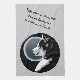 Husky Personalised Sled Dog Lover Tea Towels Gifts