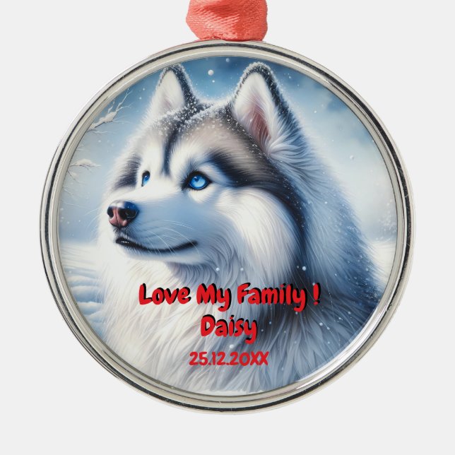 Husky Personalization Christmas Ornament  (Front)