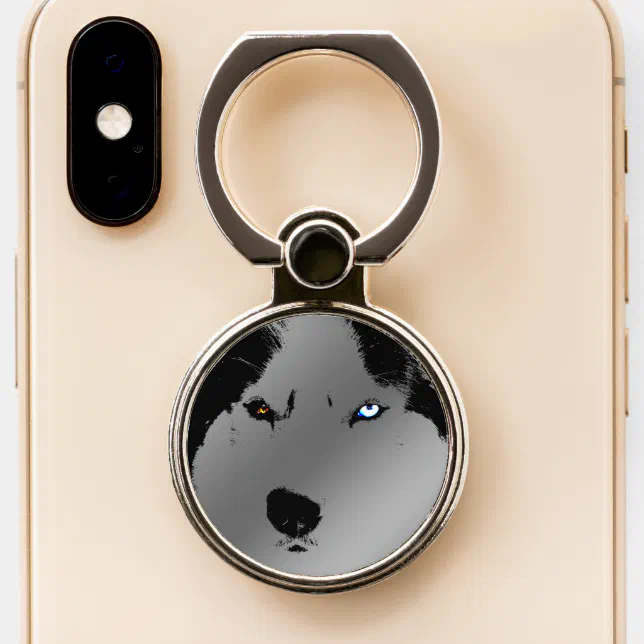 Husky Phone Holder & Stand Wolf Dog Phone Grips Zazzle
