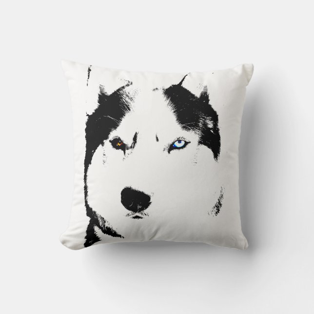 Husky Pillow Siberian Husky Malamute Gifts (Front)
