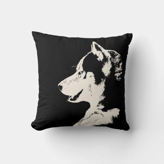 Husky Pillow Siberian Husky Malamute Gifts (Front)