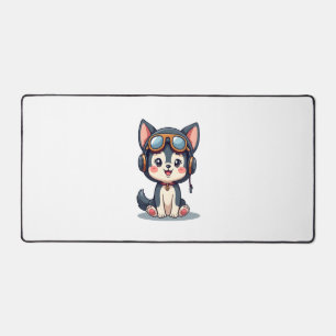 Husky Pilot Dog Lover Malamute Desk Mat