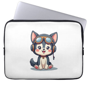Husky Pilot Dog Lover Malamute Laptop Sleeve