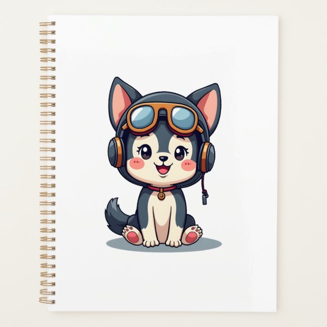 Husky Pilot Dog Lover Malamute Planner (Front)