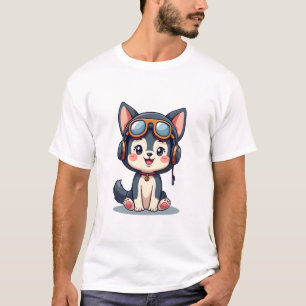 Husky Pilot Dog Lover Malamute T-Shirt