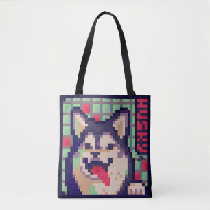Husky, Pixel Art, pixelart Tote Bag