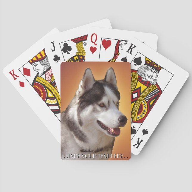 Husky Playing Cards Personalise Sled Dog Cards (Back)