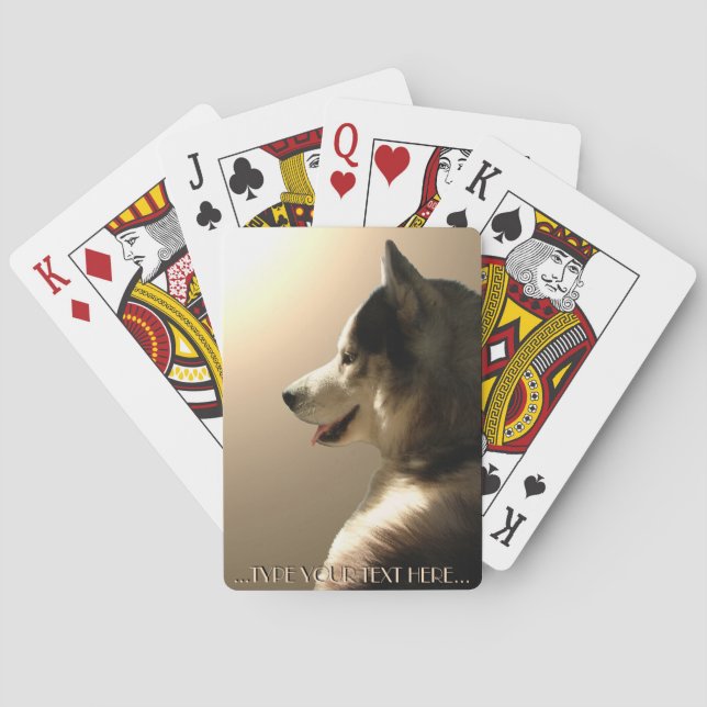 Husky Playing Cards Personalise Sled Dog Cards (Back)