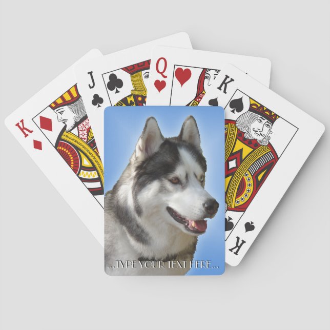 Husky Playing Cards Personalise Sled Dog Cards (Back)