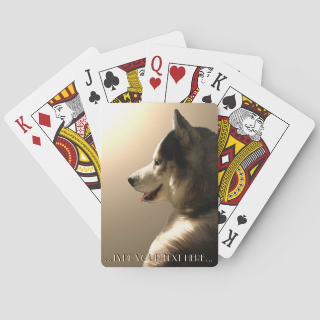 Husky Playing Cards Personalise Sled Dog Cards (Back)