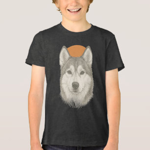 Husky Portrait Graphic T-Shirt Tri-Blend Shirt