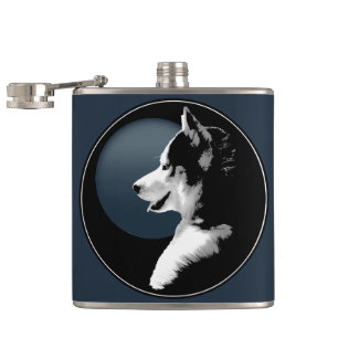 Husky Pup Flask Custom Siberian Husky Drink Flask
