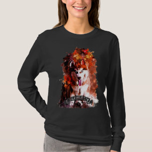Husky Puppy Dog Watercolor Splatters T-Shirt