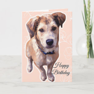 Husky Puppy Folded Greeting Card