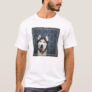 Husky Puppy Posing with a Dark Bakground T-Shirt
