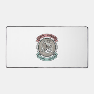 Husky Puppy Shirt Vintage Engraving Kid's Best Bud Desk Mat
