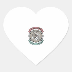 Husky Puppy Shirt Vintage Engraving Kid's Best Bud Heart Sticker