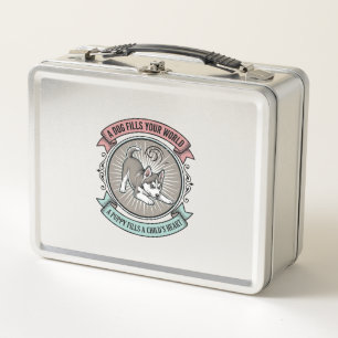 Husky Puppy Shirt Vintage Engraving Kid's Best Bud Metal Lunch Box