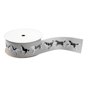 Husky Ribbon Christmas Husky Sled Dogs Gift Ribbon Grosgrain Ribbon