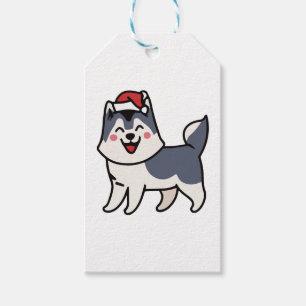 Husky Santa Dog Lover Malamute Gift Tags