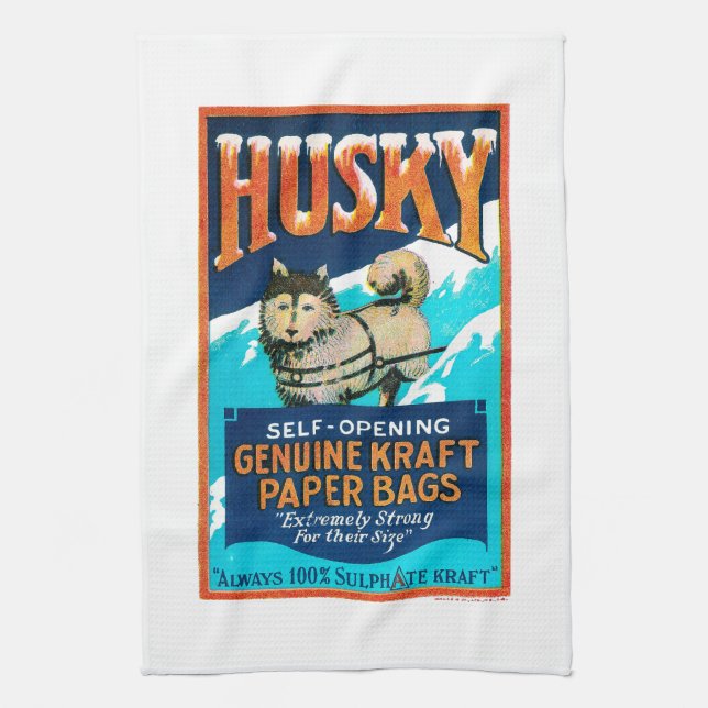 Husky Self-Opening Genuine Kraft Paper Bags Tea Towel (Vertical)