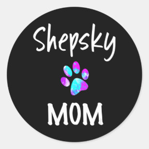 Husky   Shepsky Mum German Shepherd Husky Mix Dog Classic Round Sticker