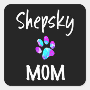 Husky Shepsky Mum German Shepherd Husky Mix Dog Square Sticker