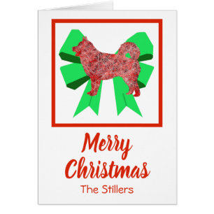 Husky Siberian Cute Christmas Dog Bow Card