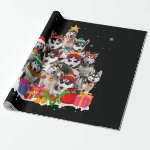 Husky  Siberian Husky Christmas Tree Pet Dog Lover Wrapping Paper
