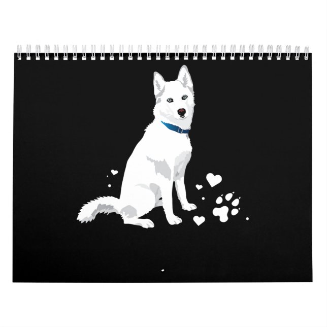 Husky Siberian Husky Sweet White Snow Dog Calendar (Cover)